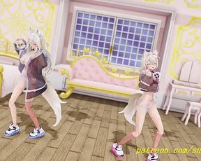 noVR mmd FuwaMoco Dance 3d hololive Hentai