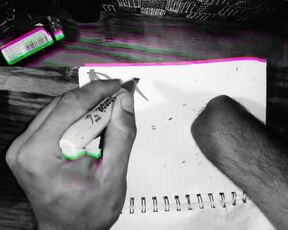 Realstumpers practicing writing with right prosthetic hand